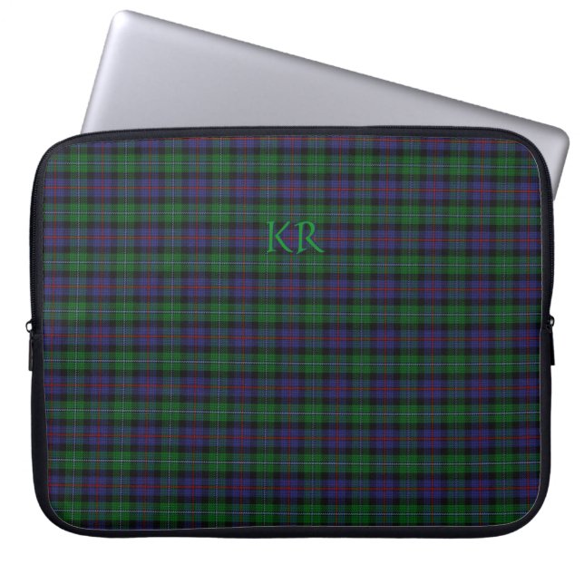 Argyll District Tartan with monogram / name Laptop Sleeve (Front)
