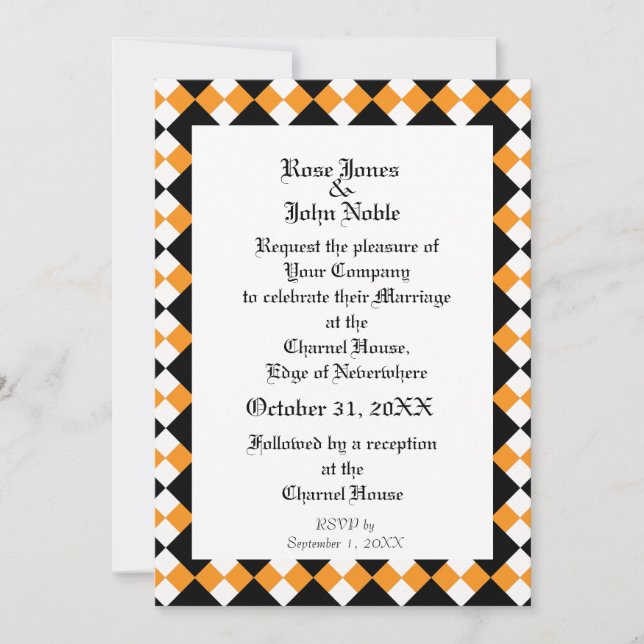 Argyll Ivory XI (Orange) Faire-part de mariage (Devant)