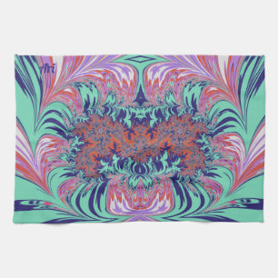 ARI ~ Blue Green Red Purple ~ 3D ~  Kitchen Towel