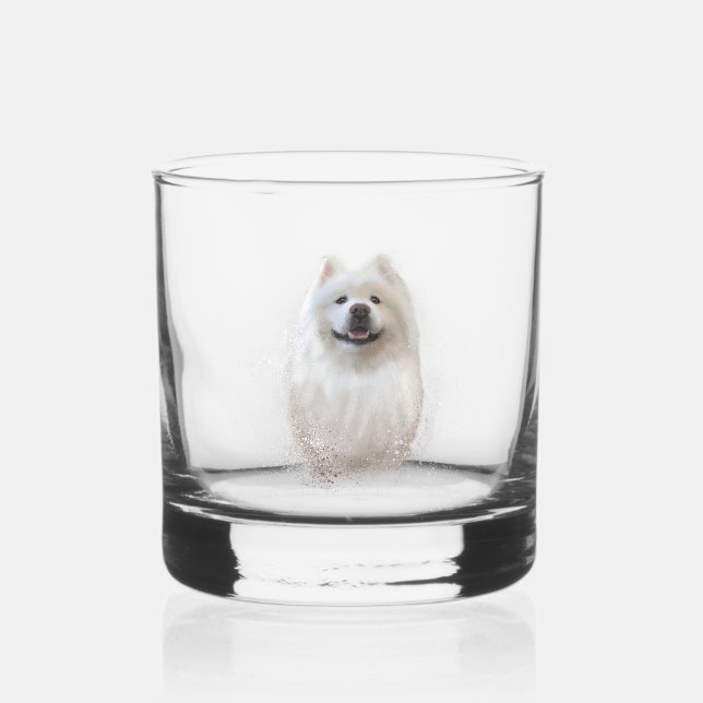 Ari the Samoyed collection Whiskey Glass (Front)