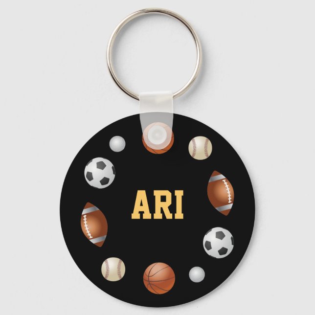 Ari World of Sports Keychain - Black (Front)