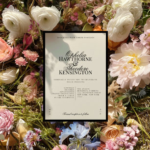 Aria Black and Beige Minimal Classic Wedding Invitation