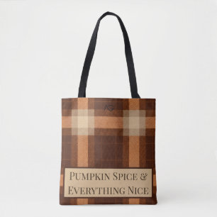 Aria Grace Autumn Hearth Cozy Plaid Pattern Vol 17 Tote Bag