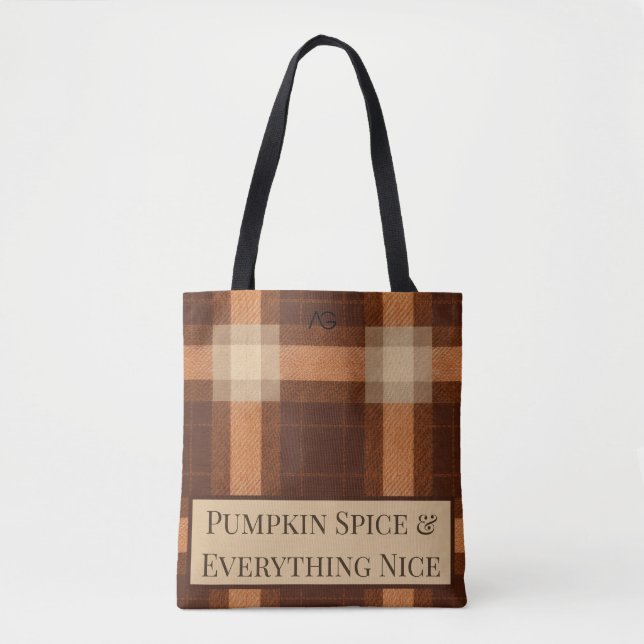 Aria Grace Autumn Hearth Cozy Plaid Pattern Vol 17 Tote Bag (Front)