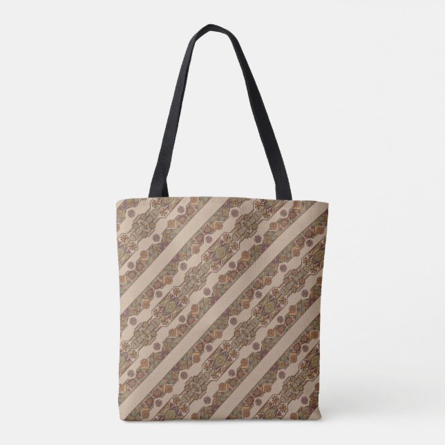 Aria Grace Urban Bloom Art Deco Mosaic Pattern Tote Bag (Back)