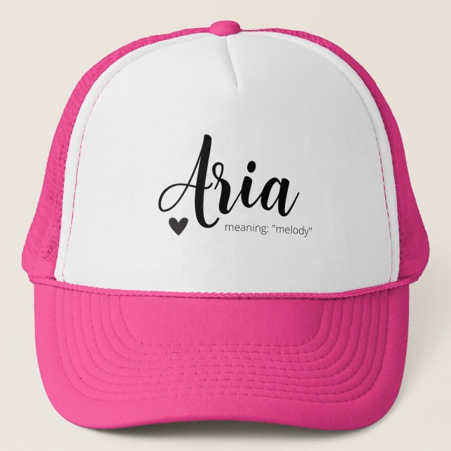 Aria Name Meaning Custom Hat Cap Girl Clothing (Front)