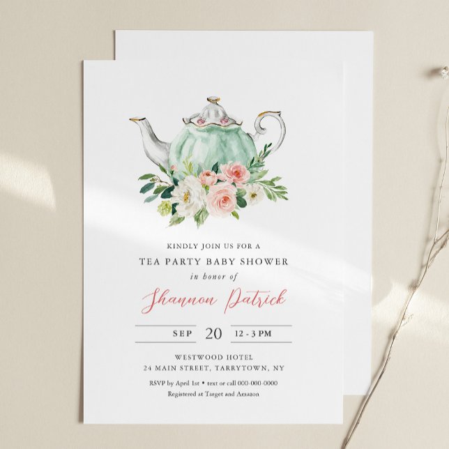 ARIA Tea Party Baby Shower Invitation (Creator Uploaded)