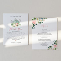 ARIA Tea Party Menu et Merci Note