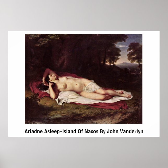 Ariadne Asleep-Island Of Naxos By John Vanderlyn Poster (Front)