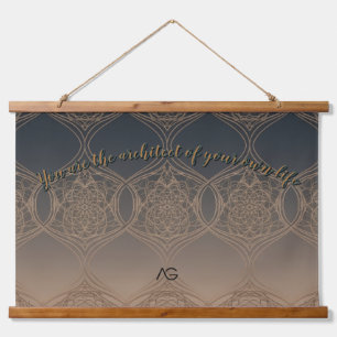 AriaGrace Slate Copper Moroccan Arc Pattern Vol 51 Hanging Tapestry