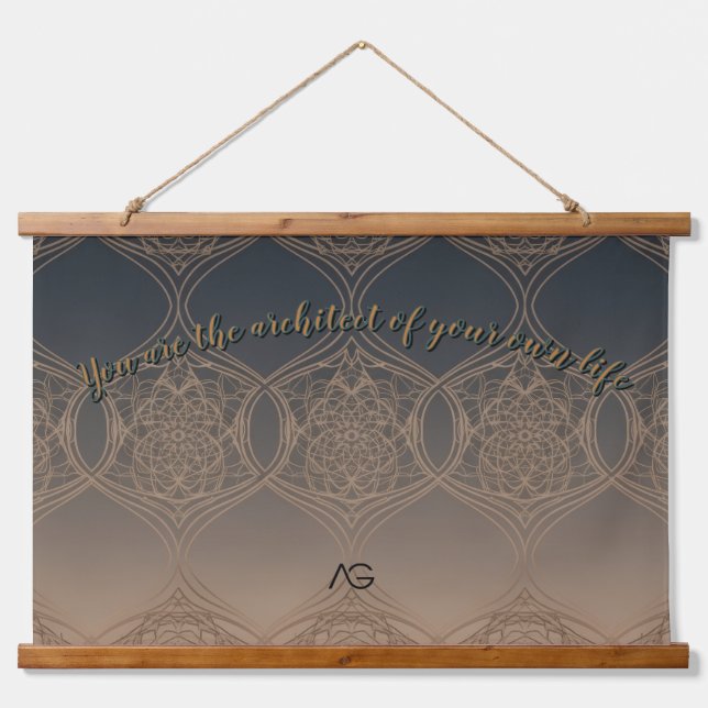 AriaGrace Slate Copper Moroccan Arc Pattern Vol 51 Hanging Tapestry (Front)