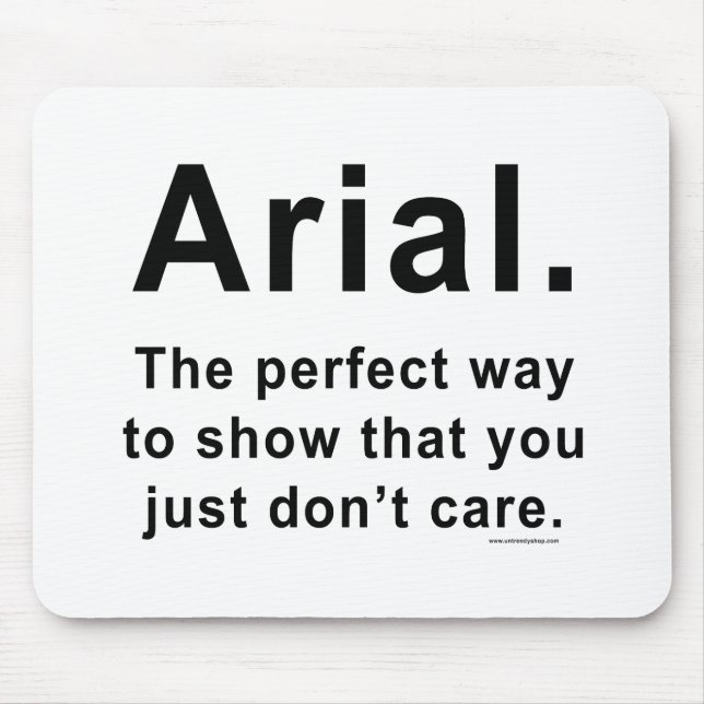 Arial Font Humour Mug Mouse Pad (Front)