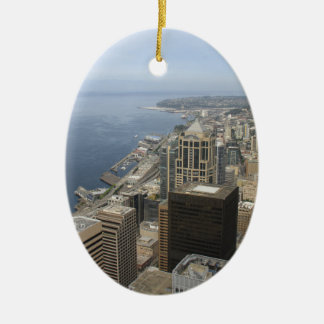 Arial View of Seattle Ceramic Ornament
