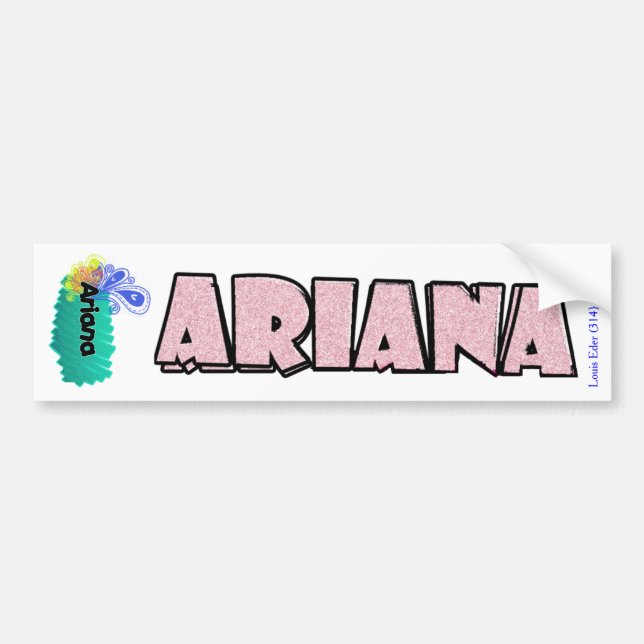 Ariana Nametag Bumper Sticker (Front)