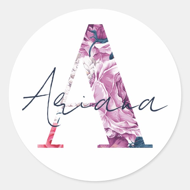 Ariana Nom Sticker Personnalisé Filles Étiquette F (Devant)