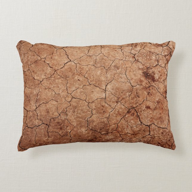 Arid cracked erosion cracks desert accent pillow (Front)