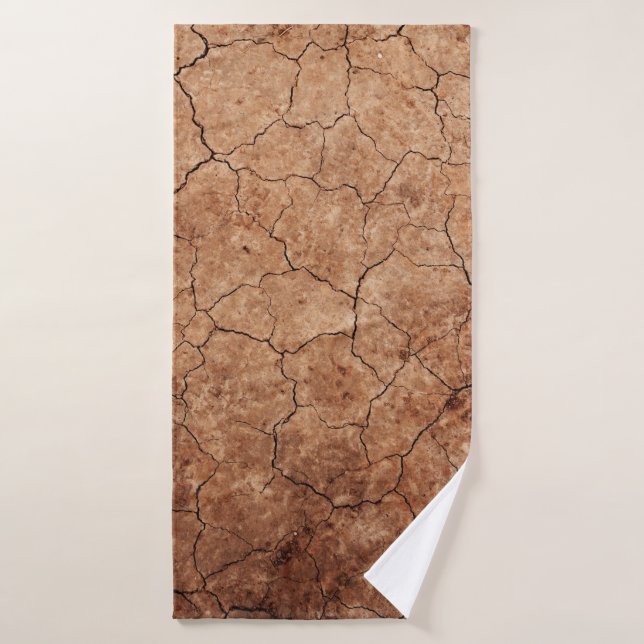Arid cracked erosion cracks desert bath towel (Bath Towel)