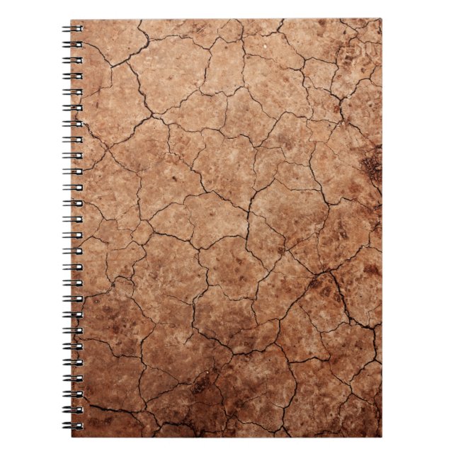 Arid cracked erosion cracks desert notebook (Front)