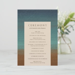 Ariel Abstract Coastal 3 Modern Wedding Program