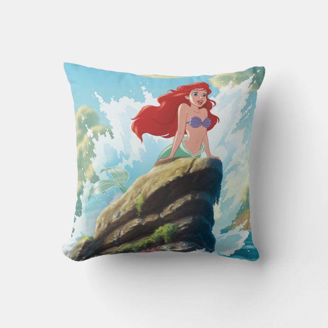 Ariel | Adventure Begins With You Throw Pillow (Front)