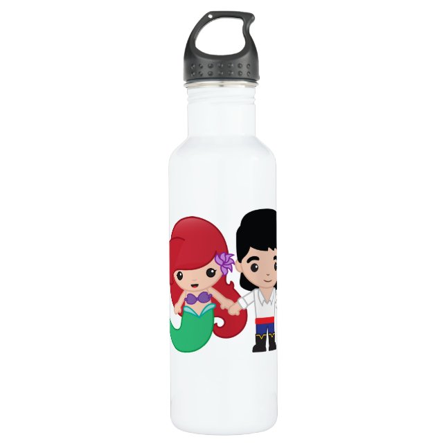 Ariel and Prince Eric Emoji 710 Ml Water Bottle (Front)