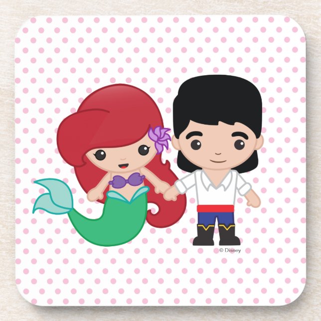 Ariel and Prince Eric Emoji Coaster (Front)