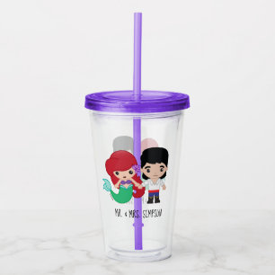 Ariel and Prince Eric Emoji - Mr. & Mrs. Acrylic Tumbler