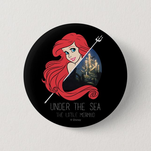 Ariel Atlantis Graphic - Under The Sea 2 Inch Round Button (Front)