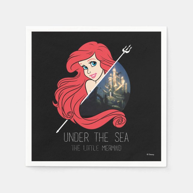 Ariel Atlantis Graphic - Under The Sea Napkin (Front)