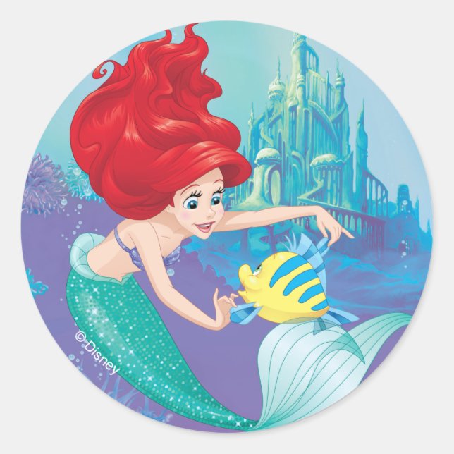 Ariel | Besties Rule Classic Round Sticker (Front)
