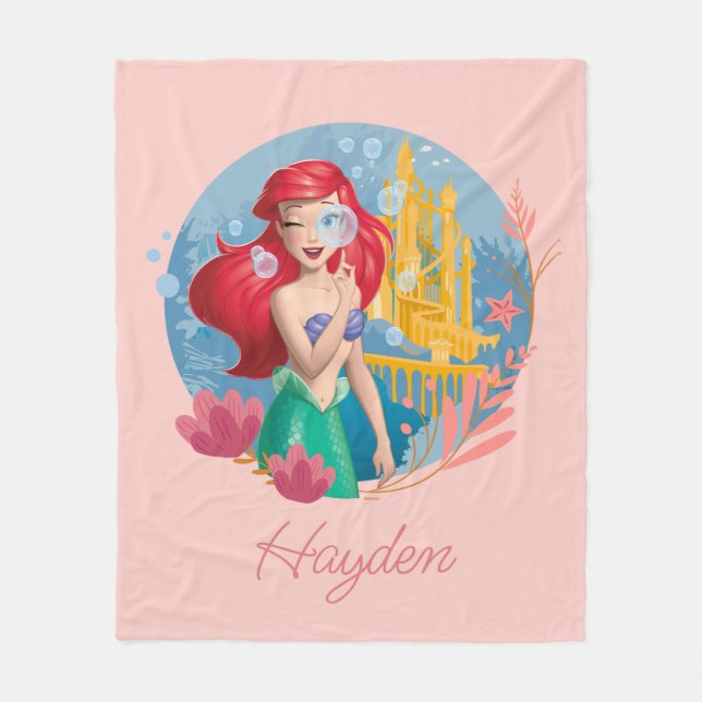 Ariel Bubble Badge Fleece Blanket (Front)