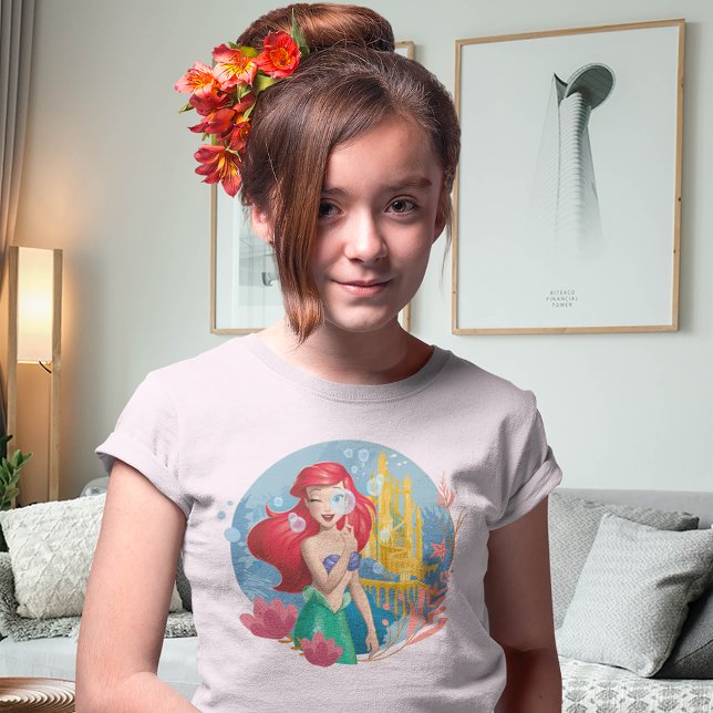 Ariel Bubble Badge T-Shirt (Kid wearing shirt)