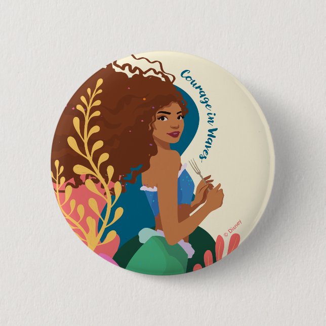 Ariel Courage in Waves 2 Inch Round Button (Front)