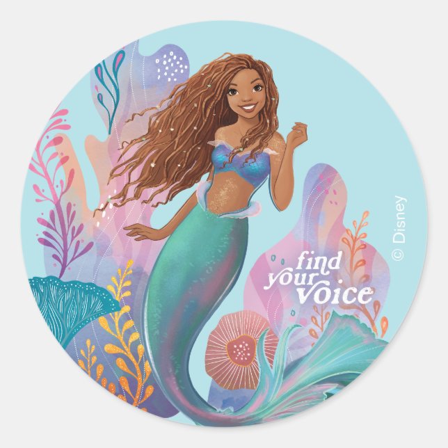 Ariel Find Your Voice Classic Round Sticker (Front)