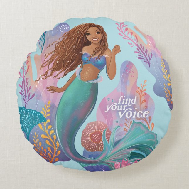 Ariel Find Your Voice Round Pillow (Front)