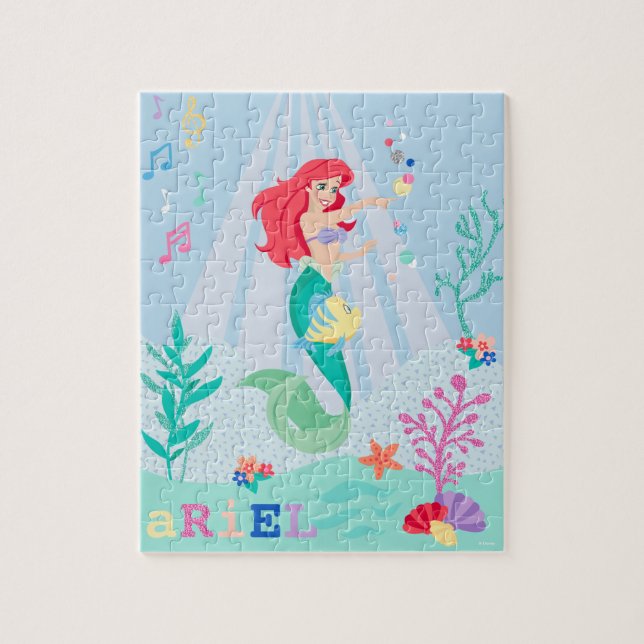 Ariel & Flounder Pastel Music & Bubbles Jigsaw Puzzle (Vertical)