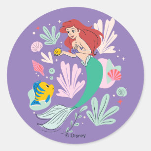 Ariel & Flounder’s Undersea Shell-abration! Classic Round Sticker
