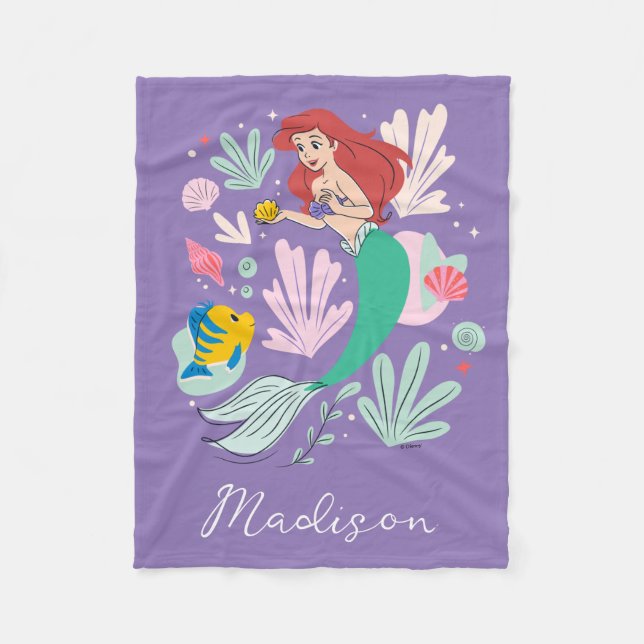 Ariel & Flounder’s Undersea Shell-abration! Fleece Blanket (Front)
