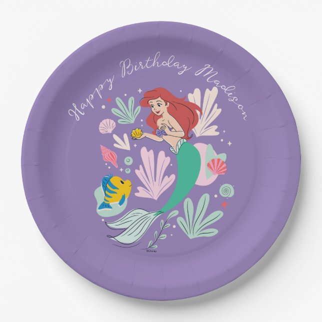 Ariel & Flounder’s Undersea Shell-abration! Paper Plate (Front)