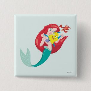 Ariel & Friends 2 Inch Square Button