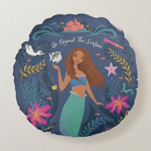Ariel Go Beyond the Surface Round Pillow
