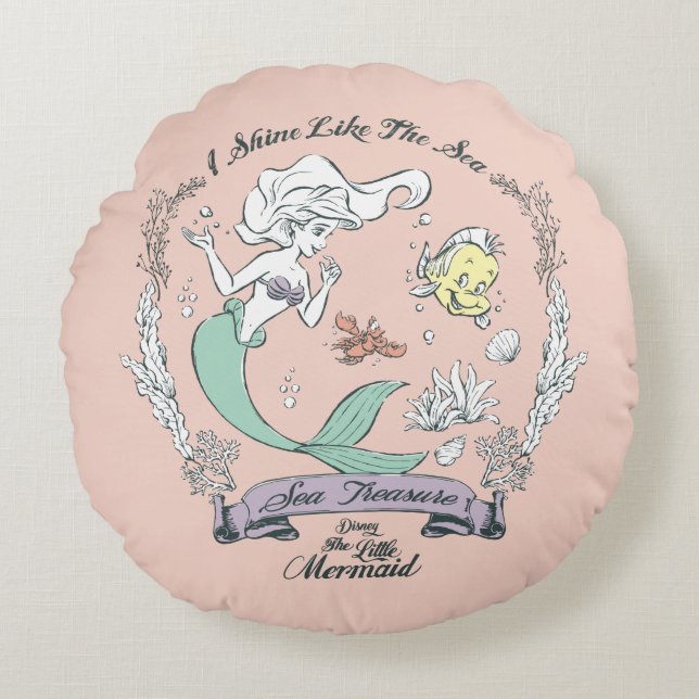 Ariel | I Shine Like the Sea Round Pillow (Front)