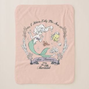 Ariel   I Shine Like the Sea Sherpa Blanket