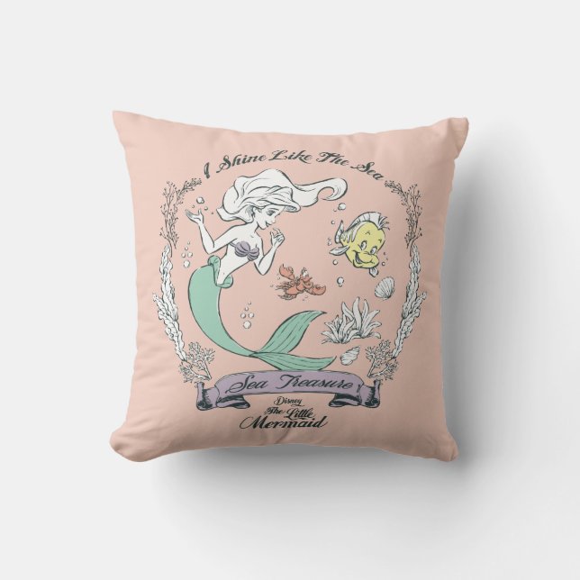 Ariel | I Shine Like the Sea Throw Pillow (Front)