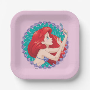 Ariel in Seashell Frame Paper Plate