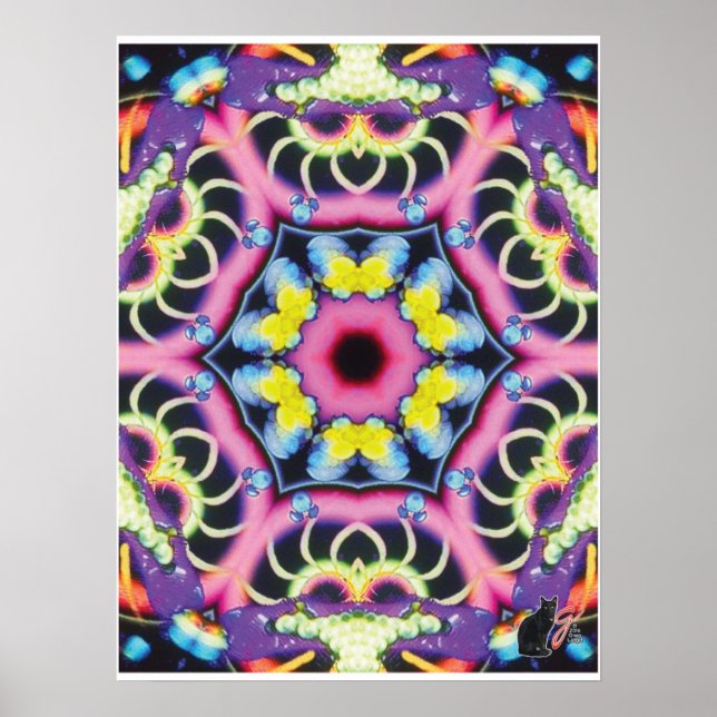 Ariel Kinetic Collage Kaleidoscope Poster (Front)