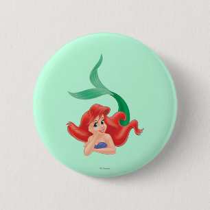 Ariel Laying Down 2 Inch Round Button
