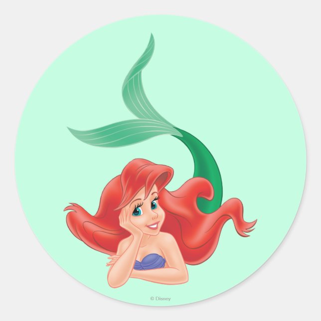Ariel Laying Down Classic Round Sticker (Front)