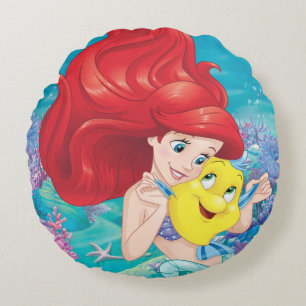 Ariel   Make Time For Buddies Round Pillow