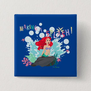 Ariel   Making A Splash! 2 Inch Square Button